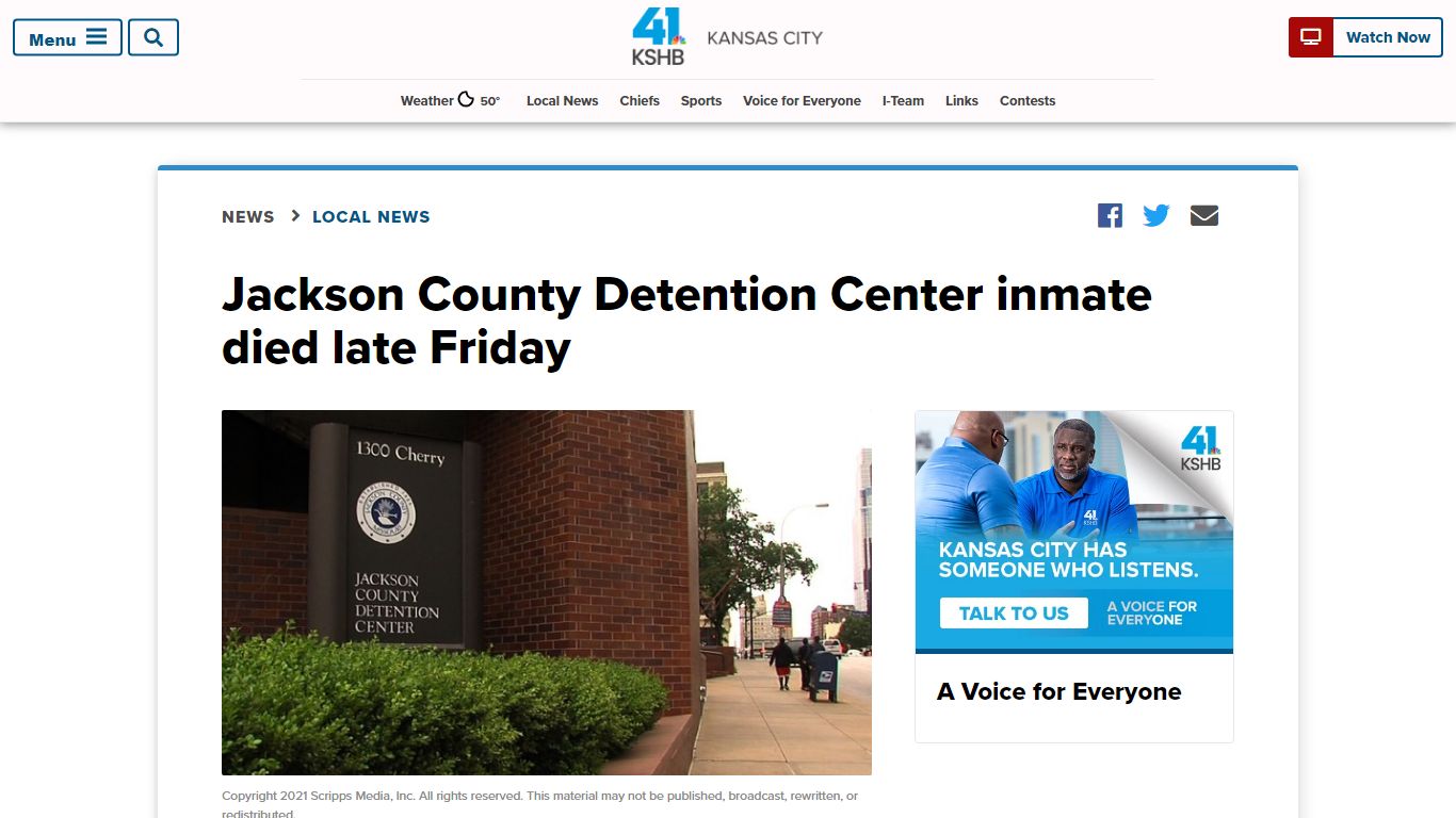 Jackson County Detention Center inmate died late Friday